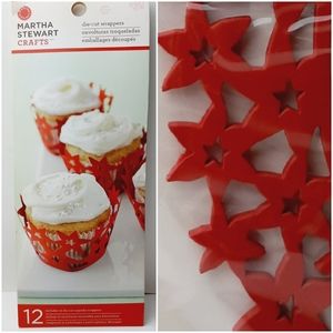 🍒4 for $20🍒 MARTHA STEWART Crafts Die-Cut Cupcake Wrappers Red Star Cutout
